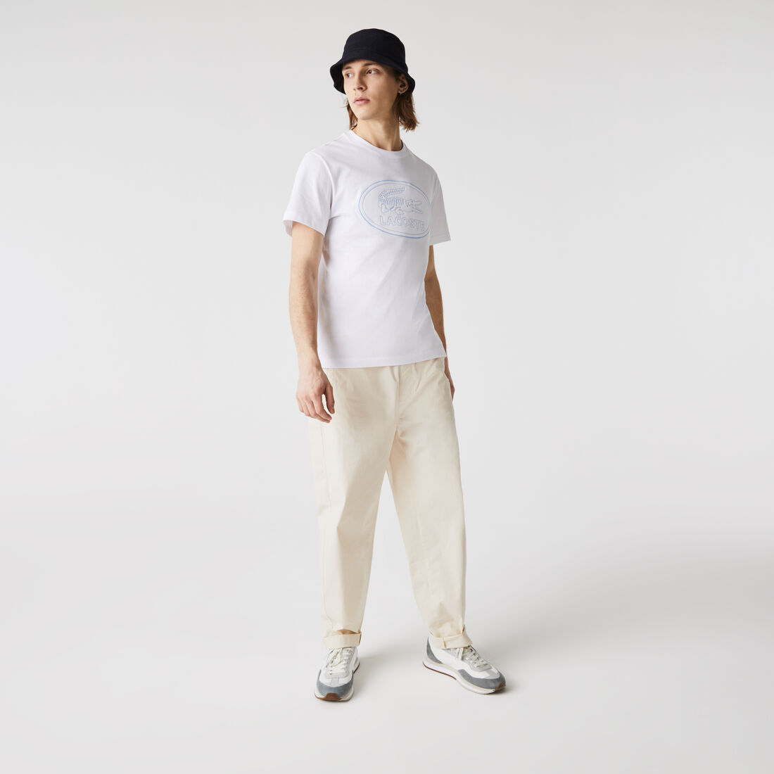 Men's Crew Neck Embroidered Logo Cotton T-shirt Men's Crew Neck Embroidered Logo Cotton T-shirt