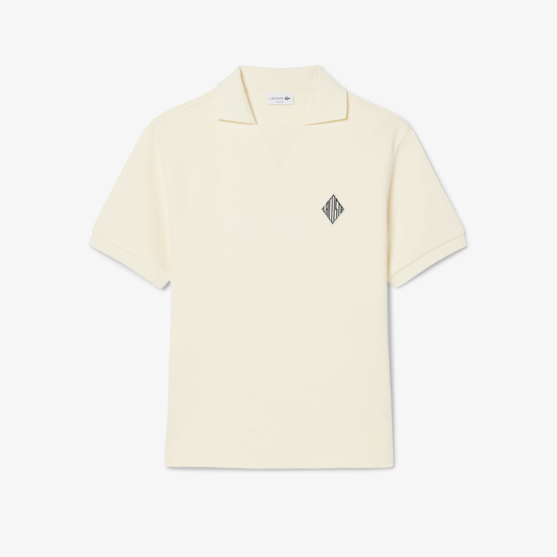 Loose Fit Badge Accent Fleece Polo Shirt Loose Fit Badge Accent Fleece Polo Shirt - DH1208-00-S7G