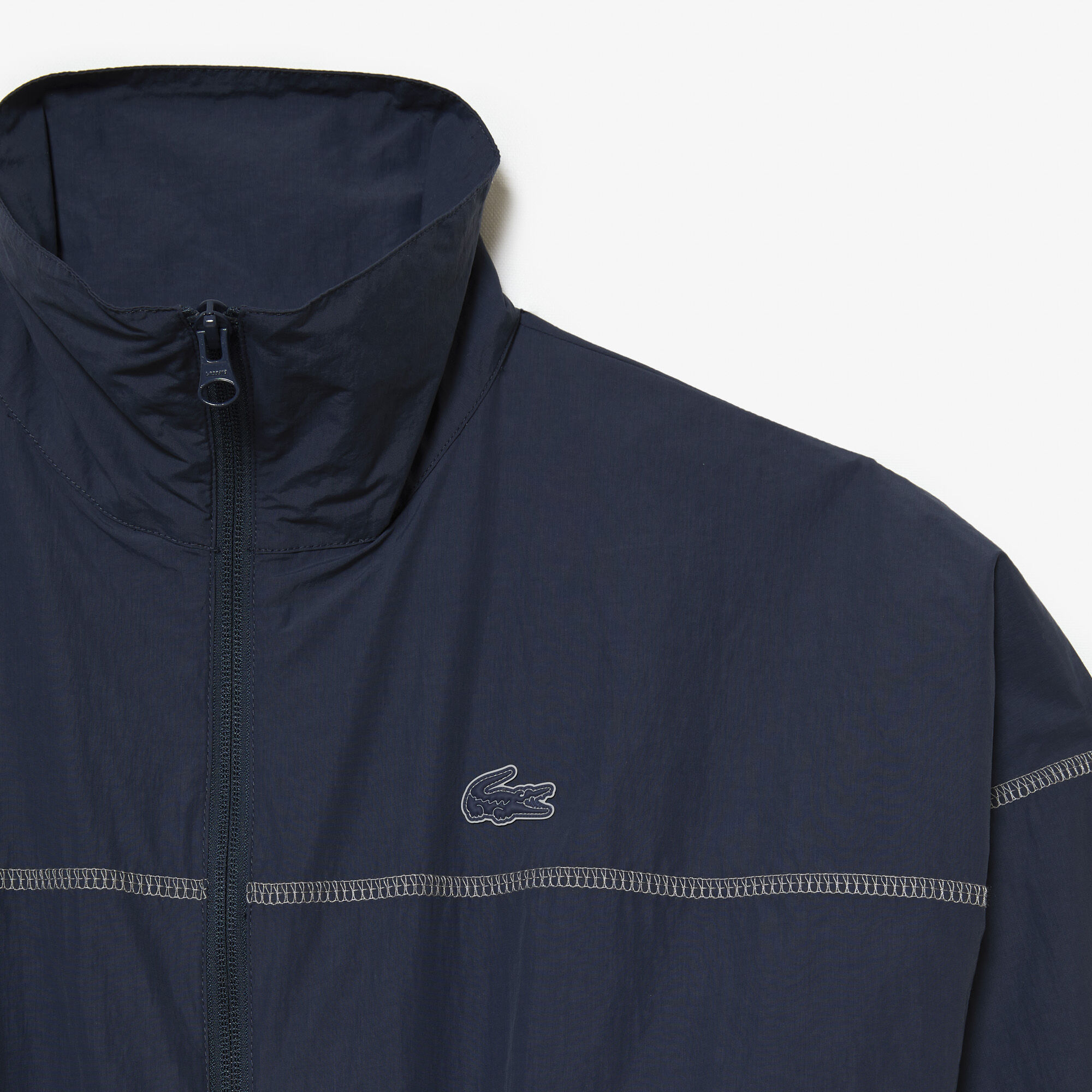 Women's Lacoste Zipped Nylon Jumpsuit, Blue | LACOSTE UAE