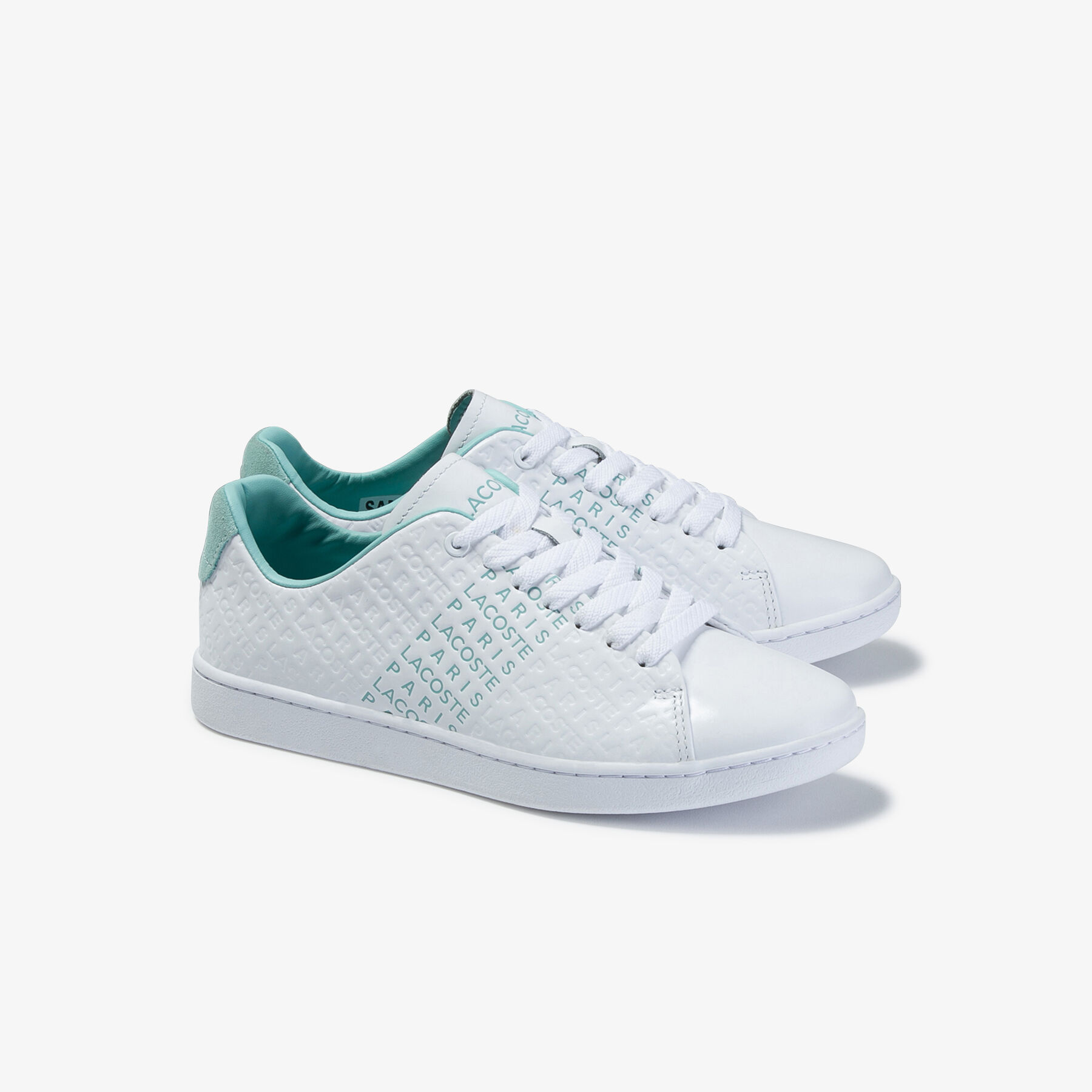 lacoste women s carnaby evo leather and suede sneakers