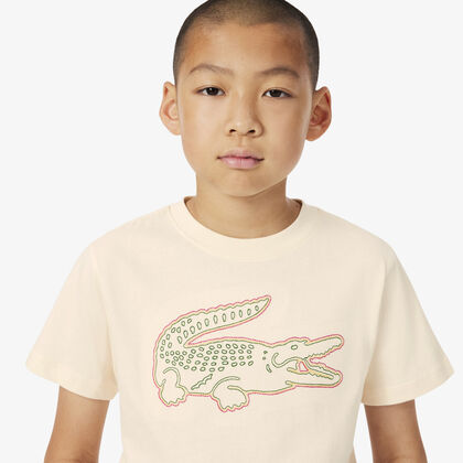 Crocodile Embroidery Cotton T-shirt