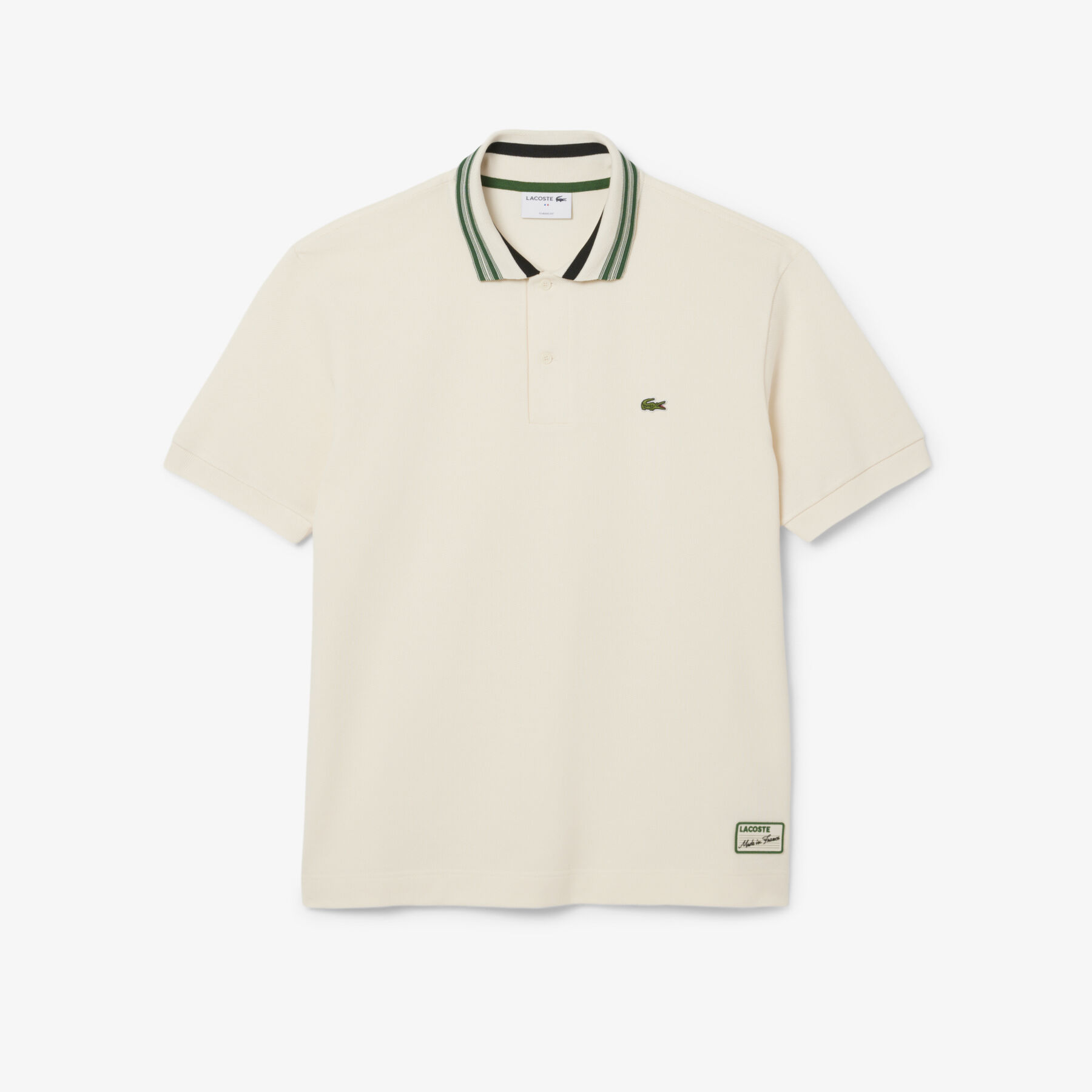 قميص بولو كلاسيكي مخطط من صنع فرنسي French Made Classic Fit Stripe Collar Polo Shirt - PH5421-00-XFJ