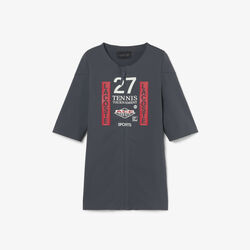 lacoste runway zipped printed stretch t shirt