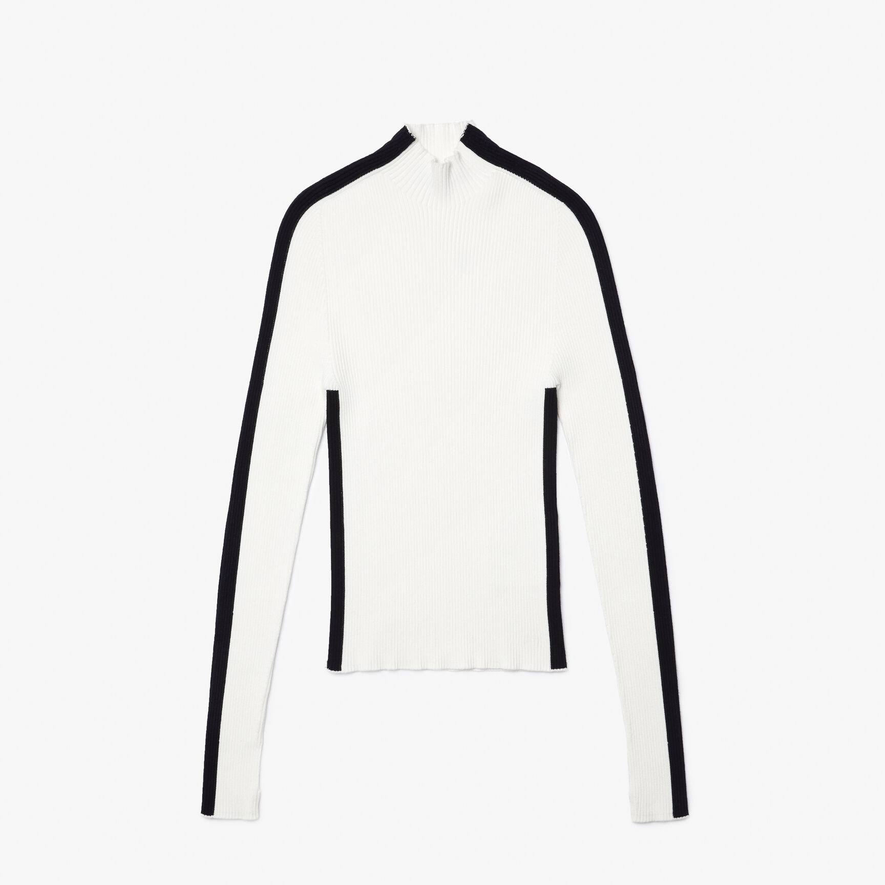 سترة لاكوست غير محاكة بأشرطة بلون مغاير للنساء سترة لاكوست غير محاكة بأشرطة بلون مغاير للنساء