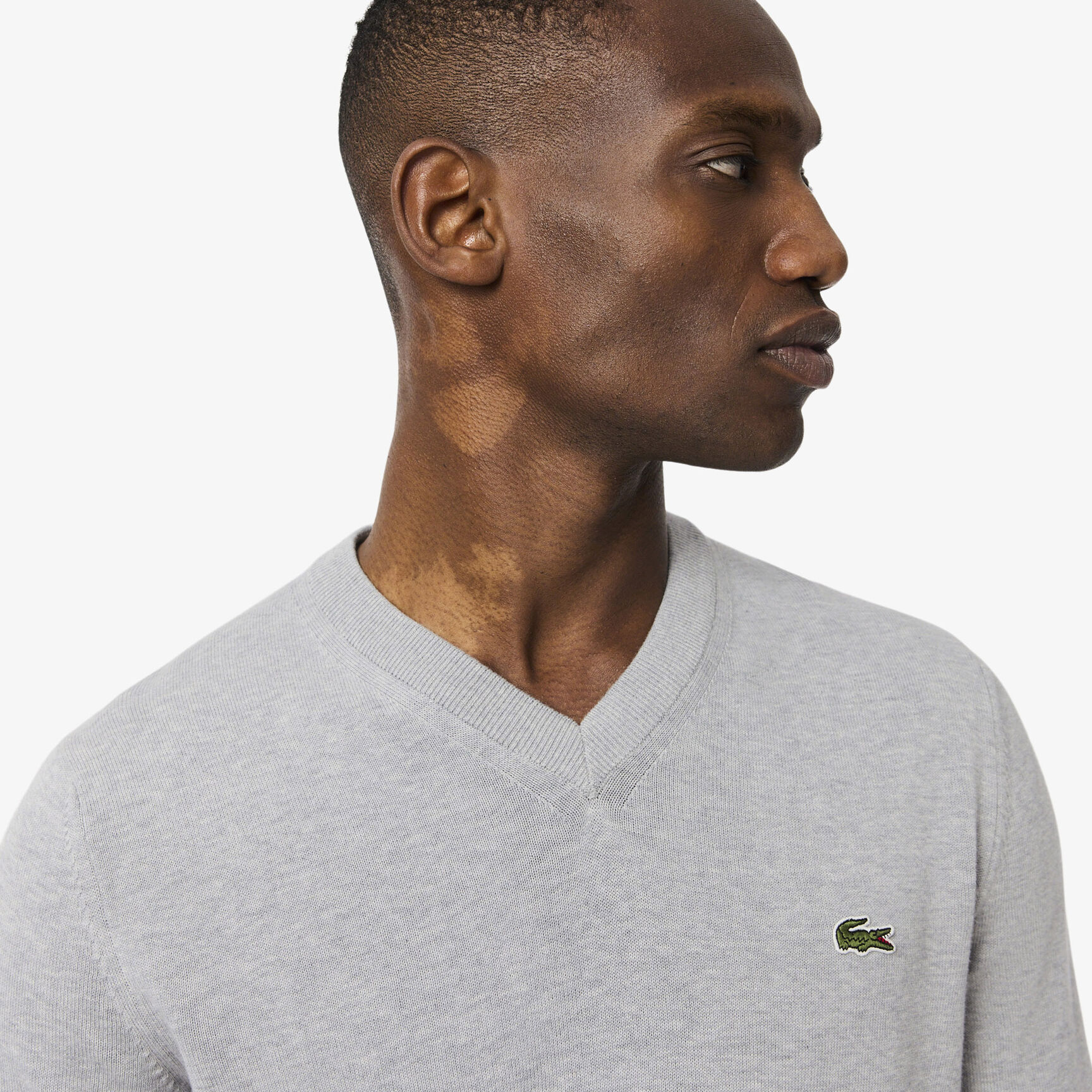 Monochrome Cotton V-neck Sweater Men's V-neck Organic Cotton Sweater - AH1951-00-CCA