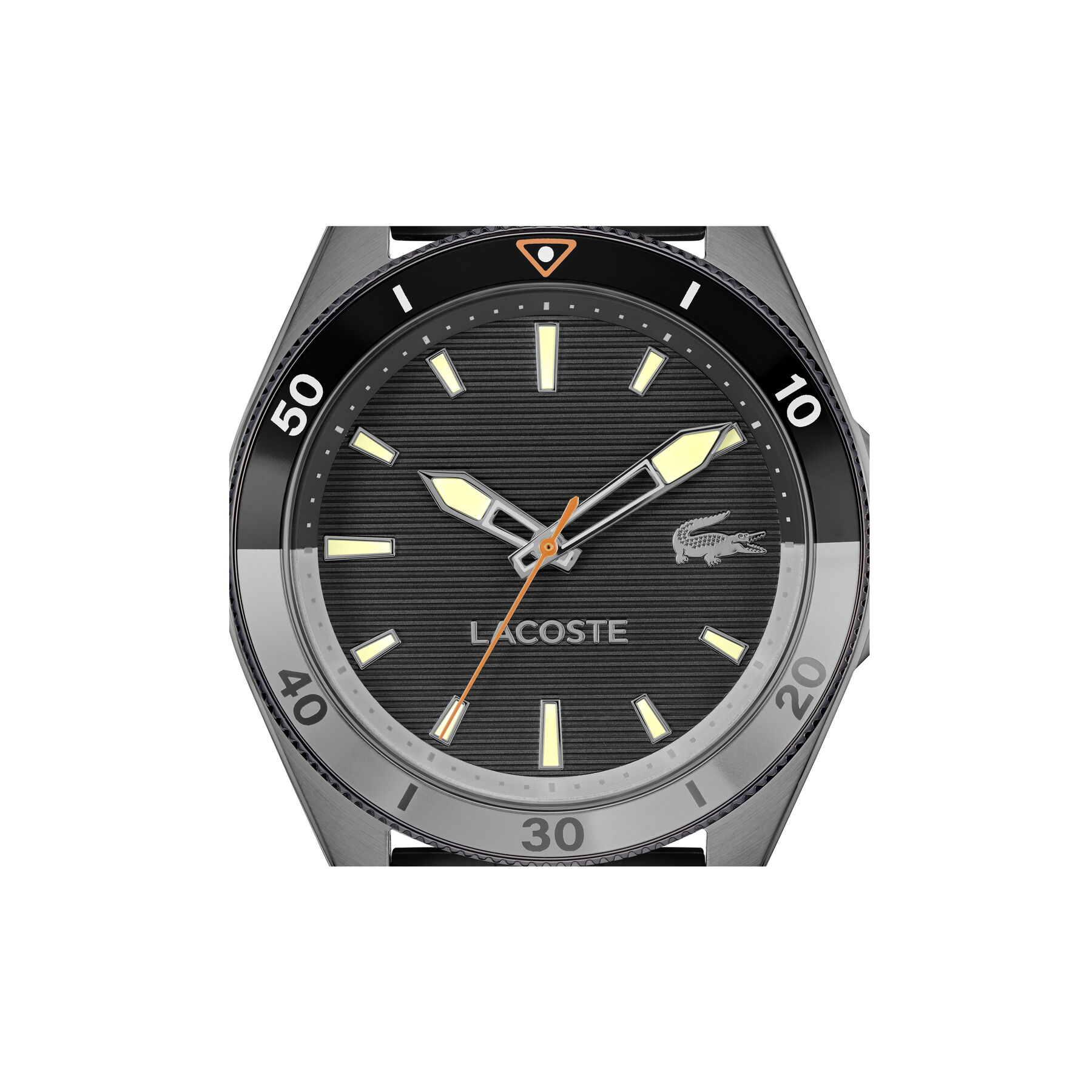 lacoste mainsail black silicone watch