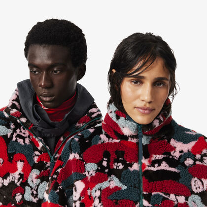 لاكوست runway jacquard sherpa jacket