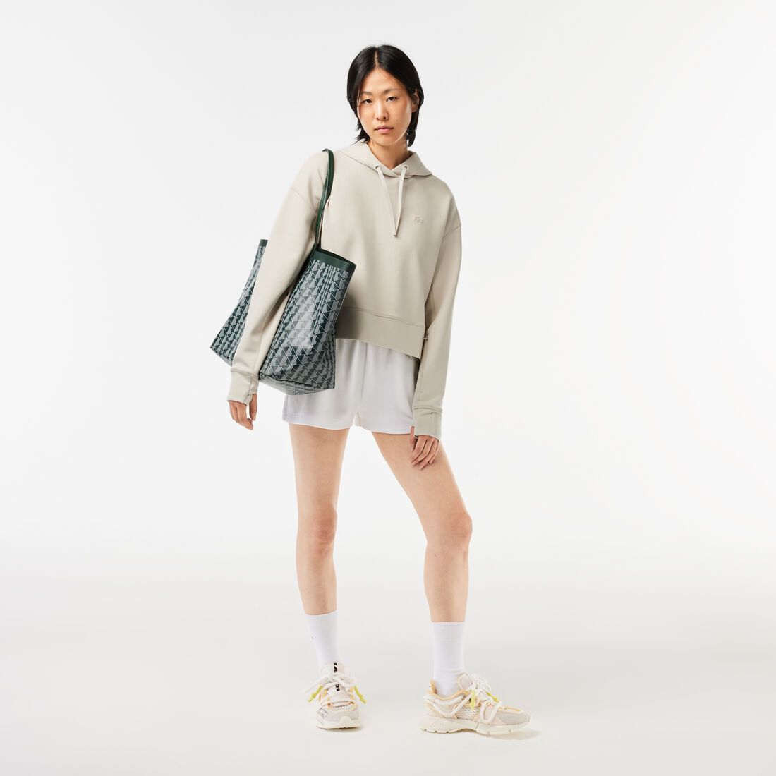 هودي قطني قصير Women's Lacoste Hooded Jogger Sweatshirt - SF0281-00-BUQ