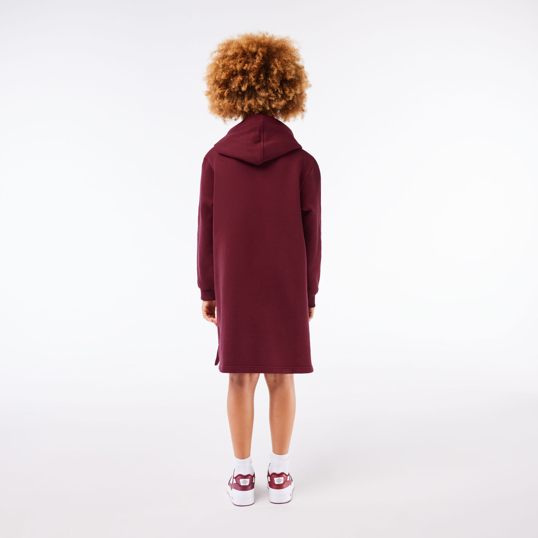 فستان لاكوست بيكيه بياقة بولو للبنات Hooded Cotton Fleece Sweatshirt Dress - EJ1210-00-YUP