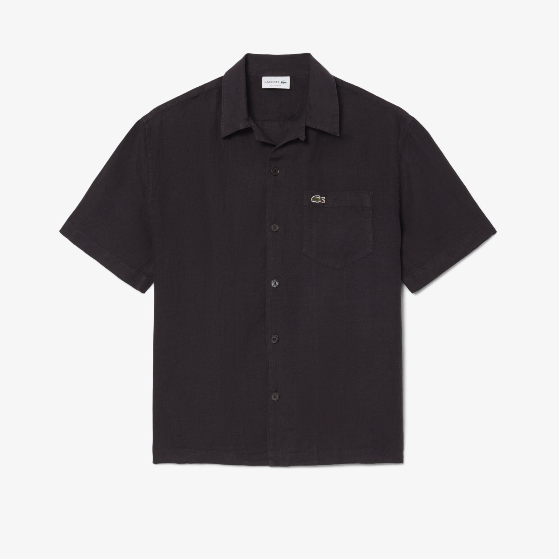 lacoste relaxed fit linen shirt