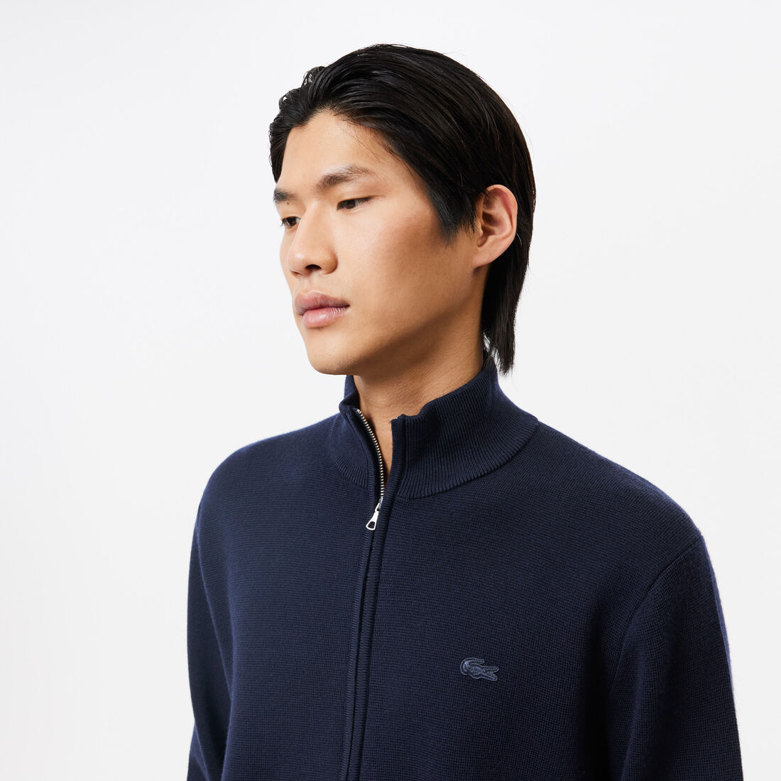 Men's Zippered Stand-Up Neck Wool Cardigan Men's Zippered Stand-Up Neck Wool Cardigan - AH1955-00-166