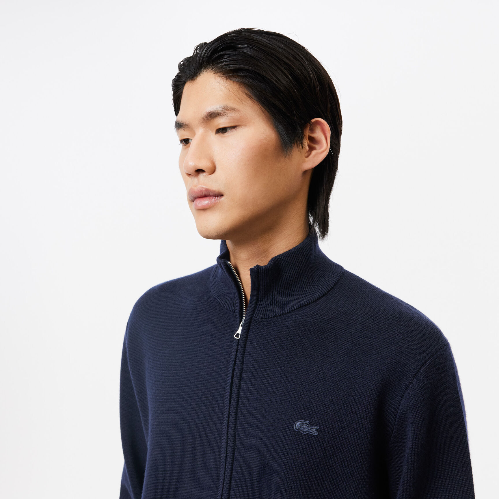 Men's Zippered Stand-Up Neck Wool Cardigan Men's Zippered Stand-Up Neck Wool Cardigan - AH1955-00-166