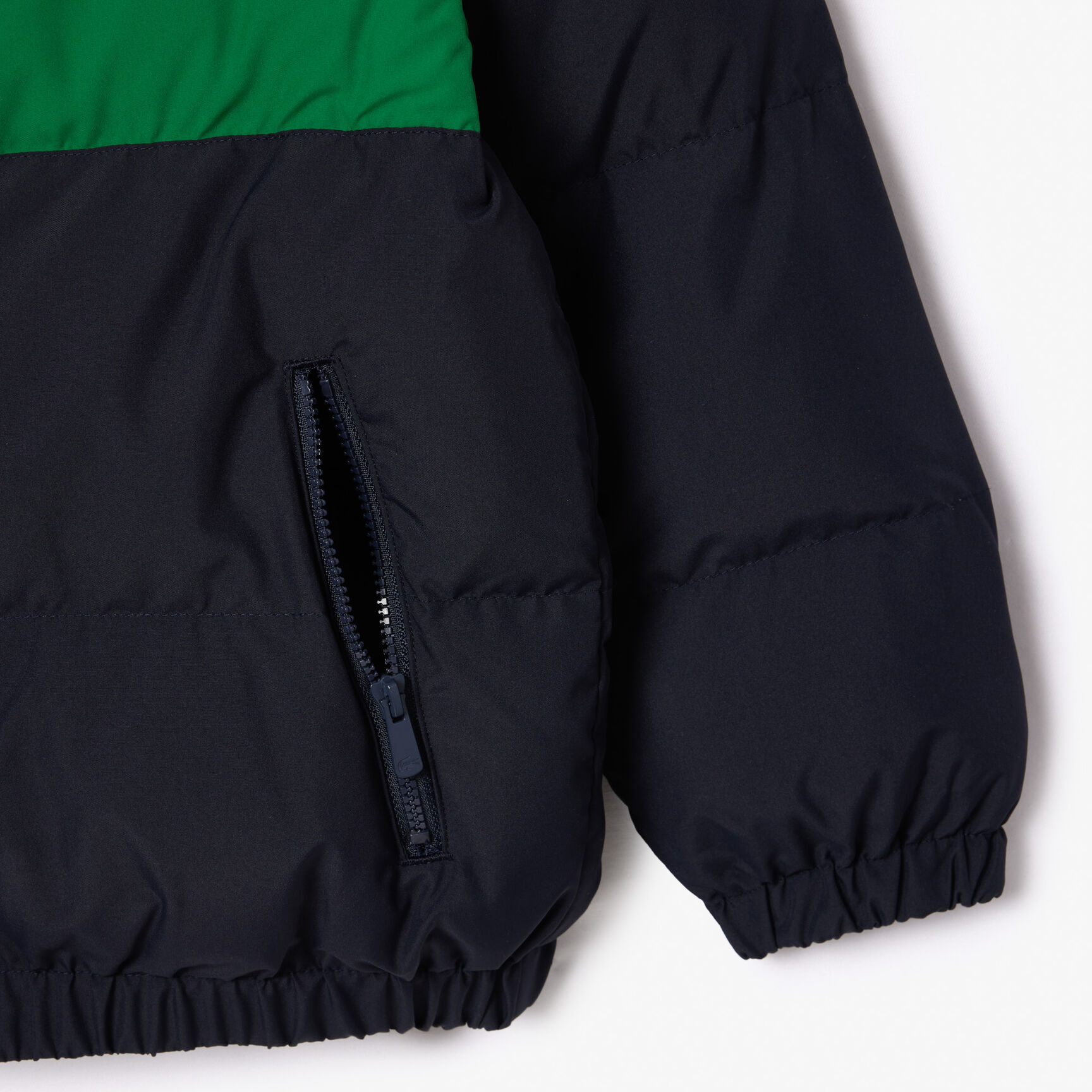 جاكيت تفتا بسحاب وجيب خارجي Contrast Stripe Hooded Puffer Jacket - BJ1247-00-KG2