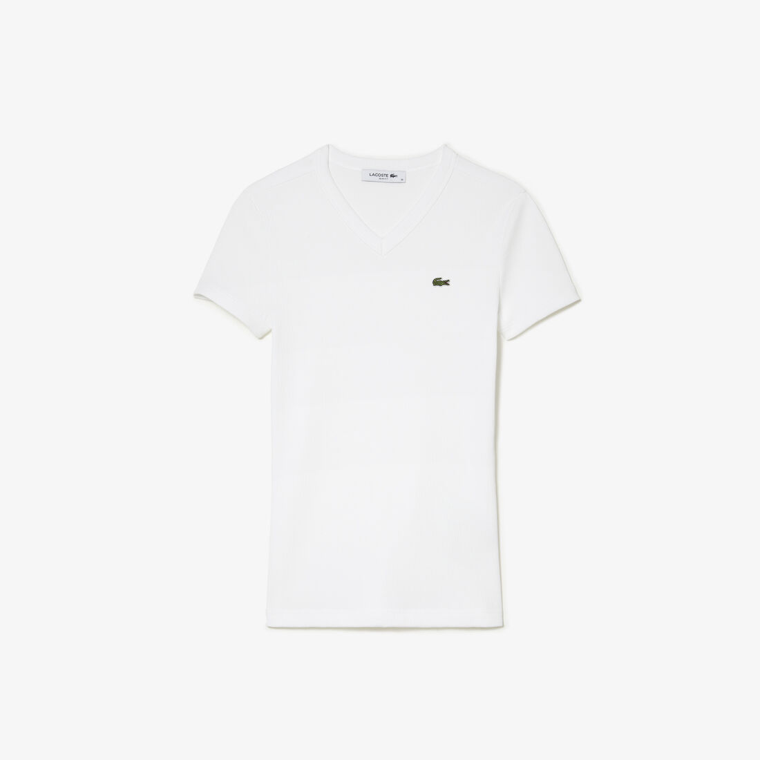 Women's Lacoste Slim Fit Organic Cotton V-neck T-shirt Women's Lacoste Slim Fit Organic Cotton V-neck T-shirt