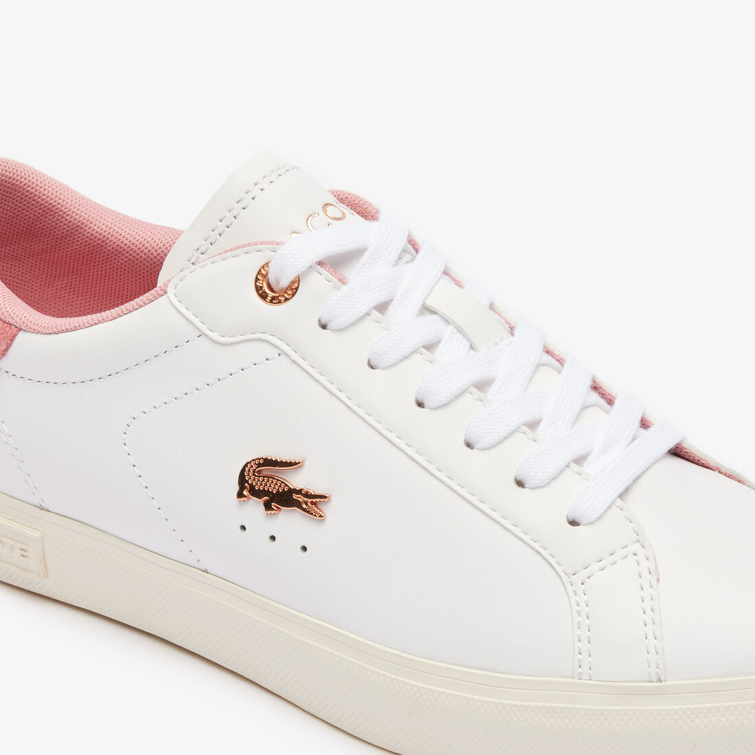حذاء باور كورت الرياضي الجلدي للنساء Women's Powercourt Leather Trainers - 47SFA0081-1Y9