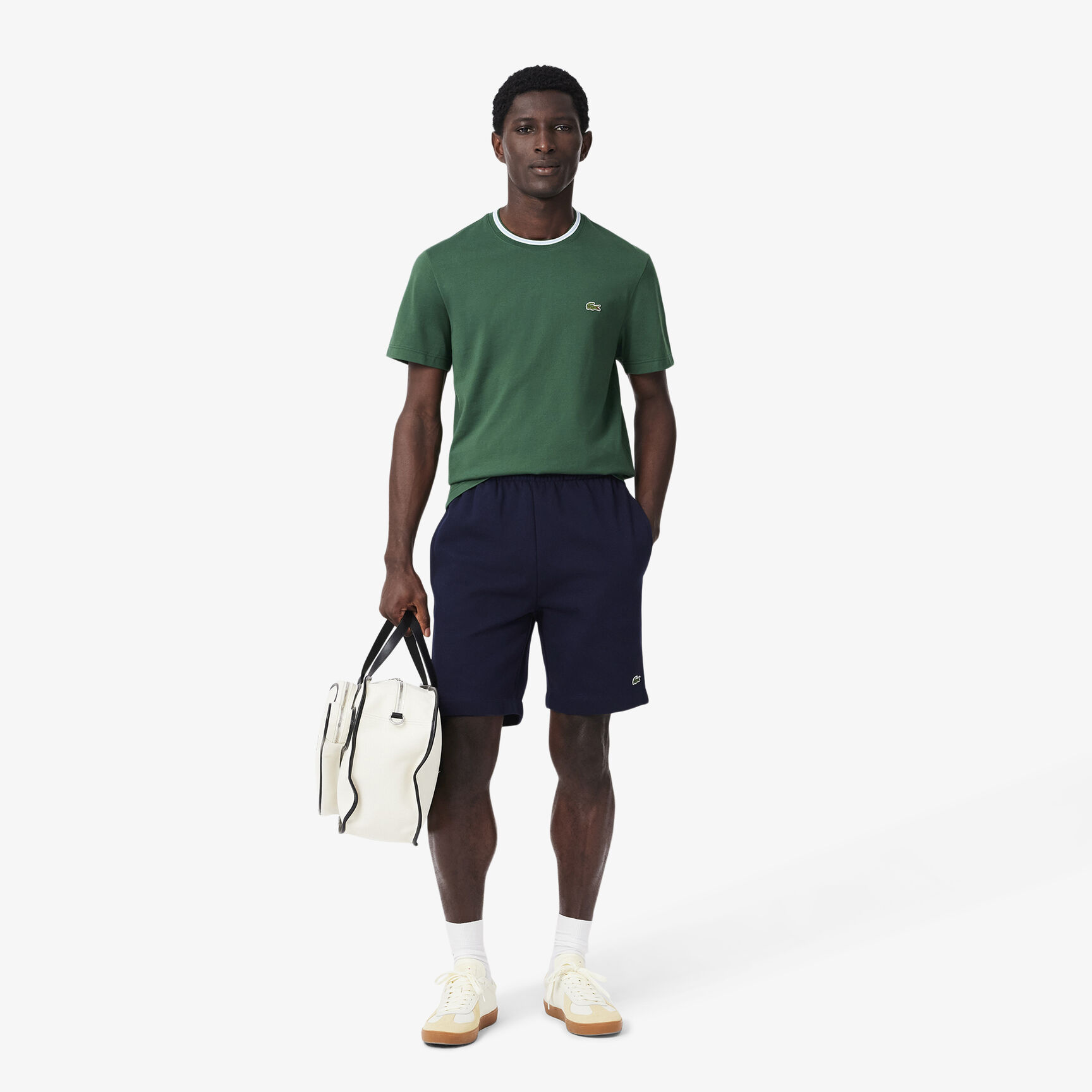 شورت صوف بقصّة عادية Men's Lacoste Organic Brushed Cotton Fleece Jogger Shorts - GH9627-00-166