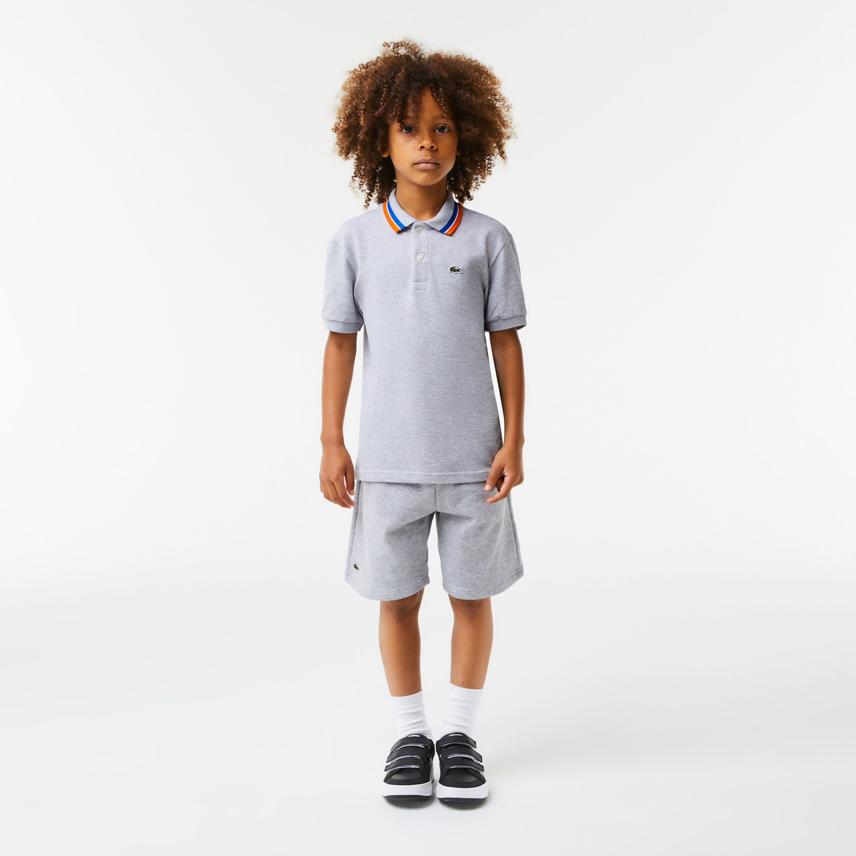بولو للأولاد من لاكوست ذو ياقة ثلاثية الألوان مصنوع من القطن بيتي بيكيه Boys' Lacoste Tricolour Collar Cotton Petit Piqué Polo - PJ9702-00-W9D