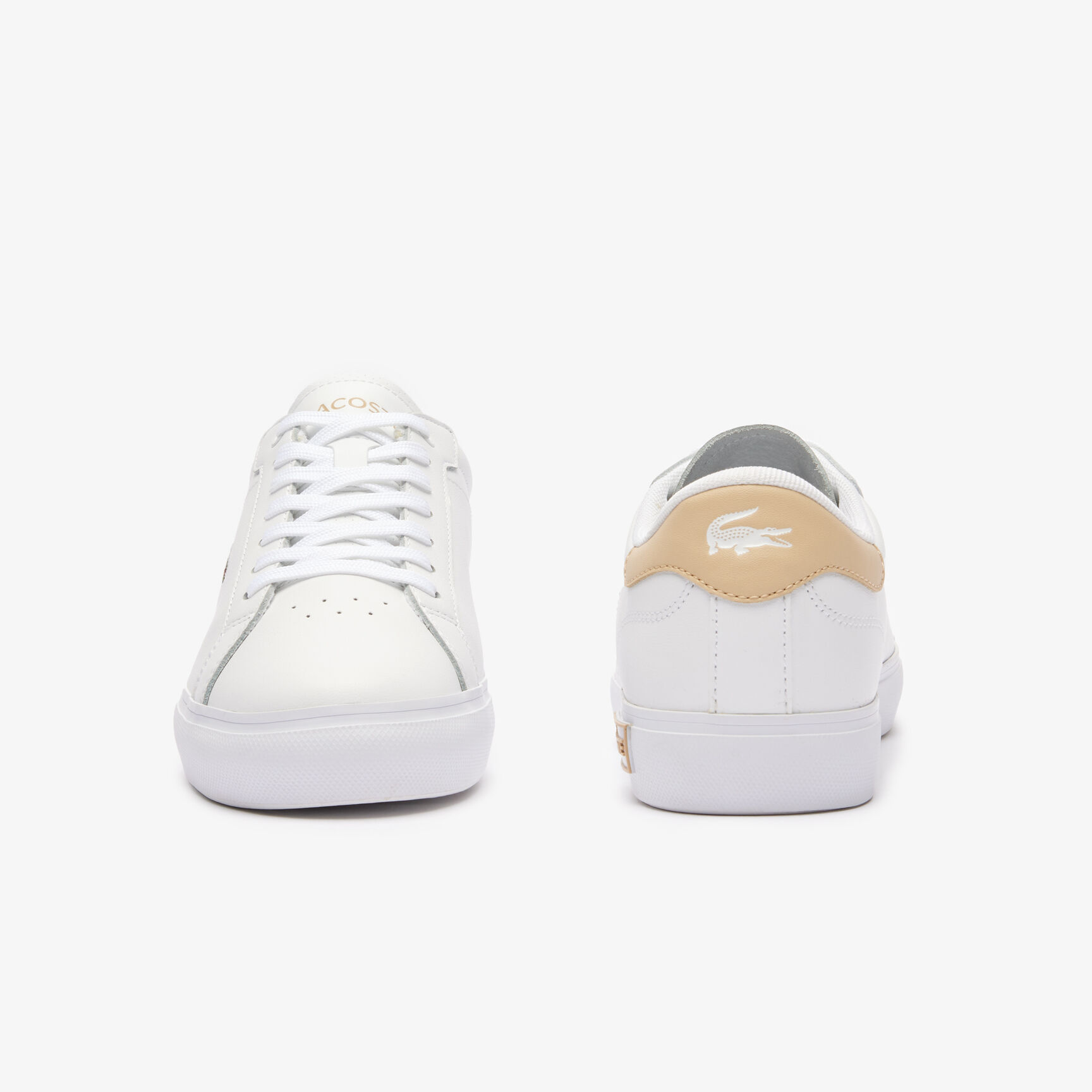Women's Powercourt Logo Tongue Leather Trainers  - 47SFA0071-2J8