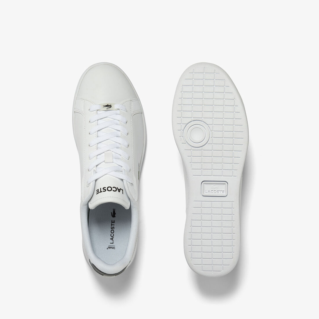 سنيكرز لاكوست كارنابي برو بكعب ملون جلد للرجال Men's Lacoste Carnaby Pro Leather Heel Pop Trainers - 45SMA0111-147