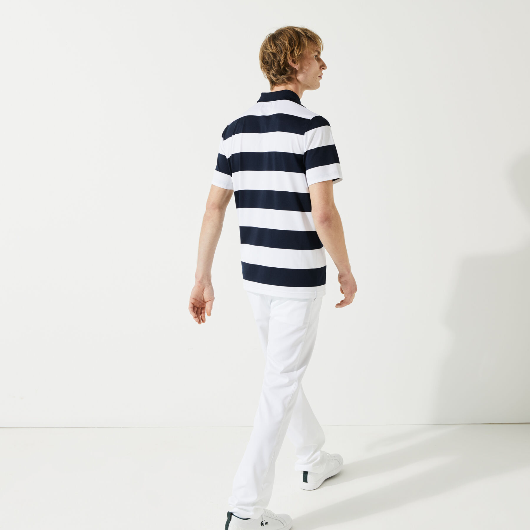 Men’s Lacoste SPORT Striped Breathable Stretch Golf Polo Shirt men s lacoste sport striped breathable stretch golf polo shirt