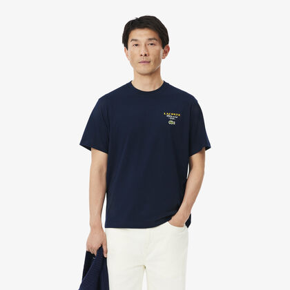 Embroidered Accent Tennis Print Jersey T-shirt