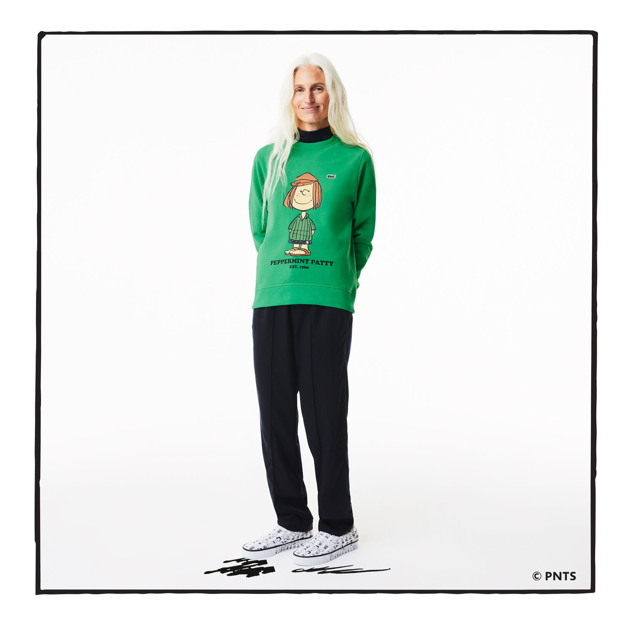 LACOSTE PEANUTS スヌーピー ペパーミント・パティ トレーナー
