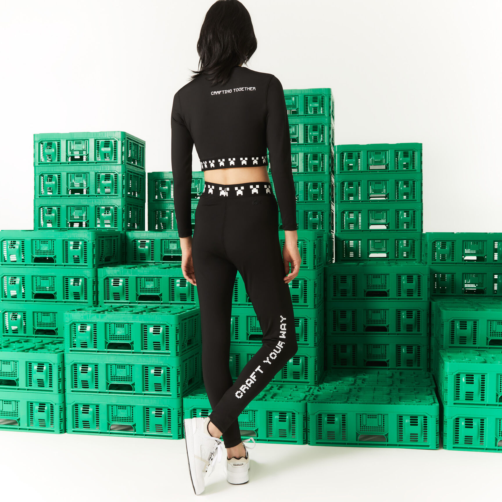 لغينغز مطبوع للنساء مجموعة Lacoste L!VE x Minecraft
