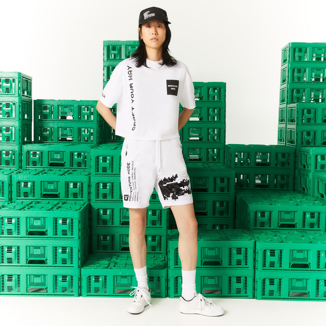 Women's Lacoste L!VE x Minecraft Short Organic Cotton T-Shirt Women's Lacoste L!VE x Minecraft Short Organic Cotton T-Shirt