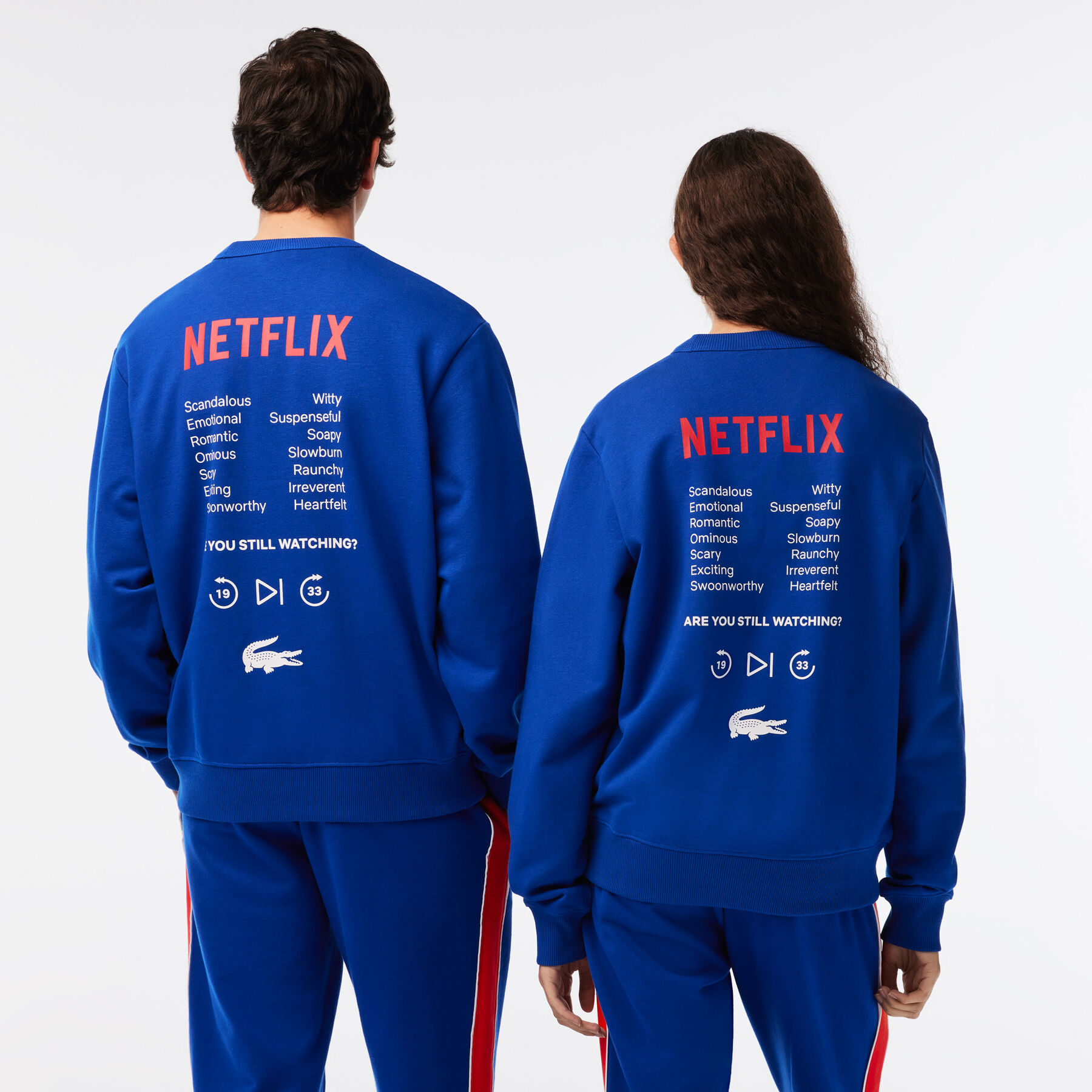 Unisex Lacoste x Netflix Round Neck Print Back Sweatshirt unisex lacoste x netflix round neck print back sweatshirt