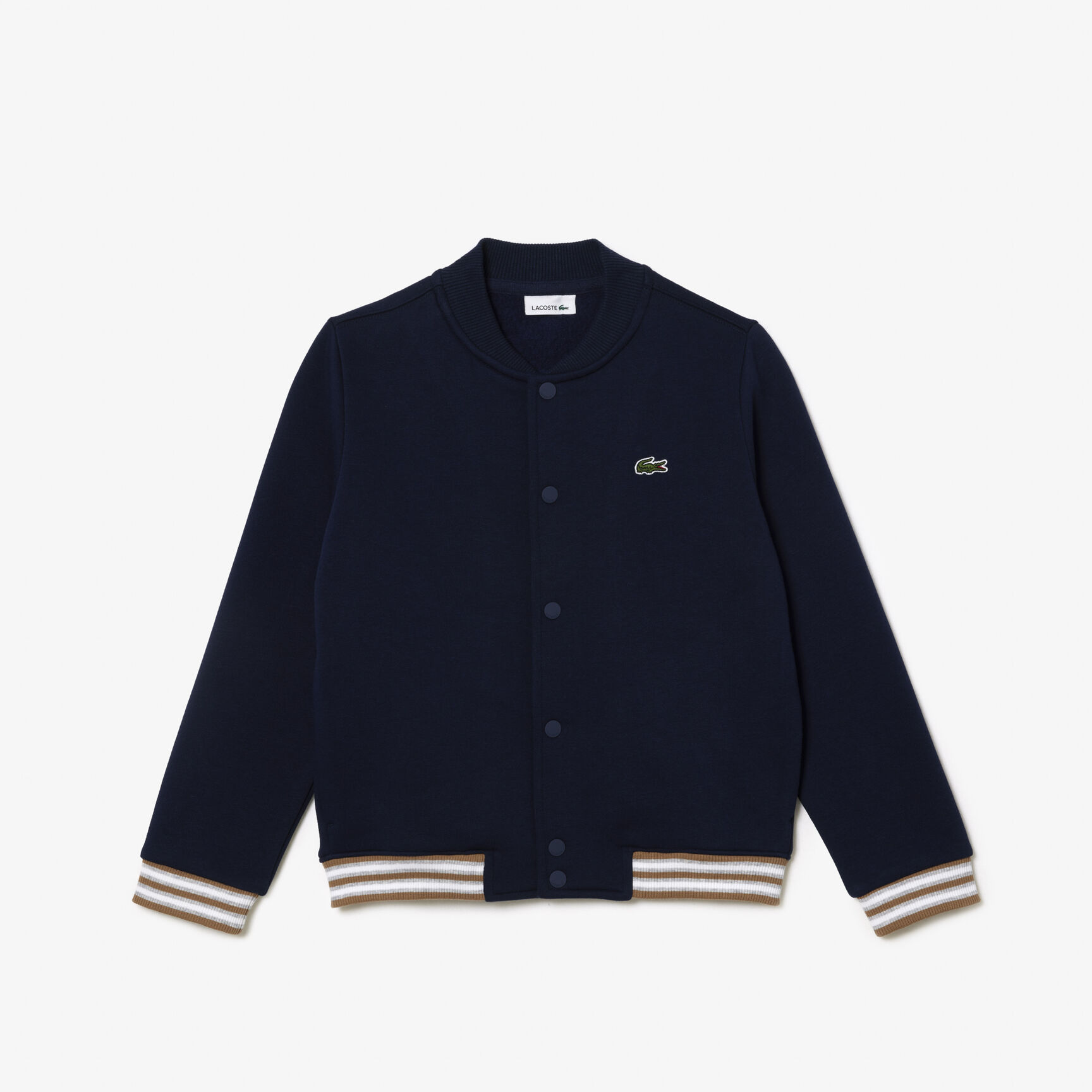 تي شيرت سادة جيرسيه قطن Kids' Lacoste Button-Down Fleece Sweatshirt - SJ6768-00-QRN