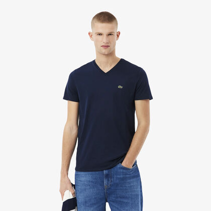 Lightweight Cotton Pima V Neck T-shirt