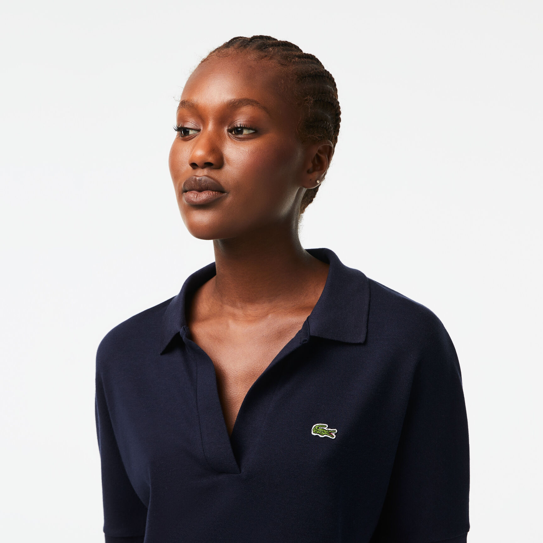 قميص بولو بيكيه سائل بياقة مفتوحة Women's Lacoste Flowy Pique Polo Shirt - PF0504-00-166