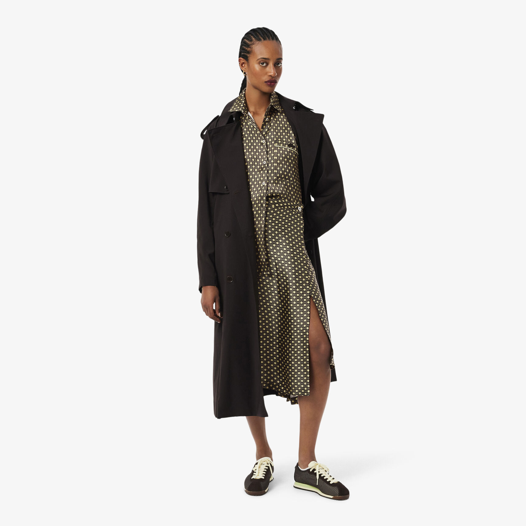 قميص ساتان مطبوع كبير الحجم Oversized Printed Satin Shirt - CF9804-00-4IZ