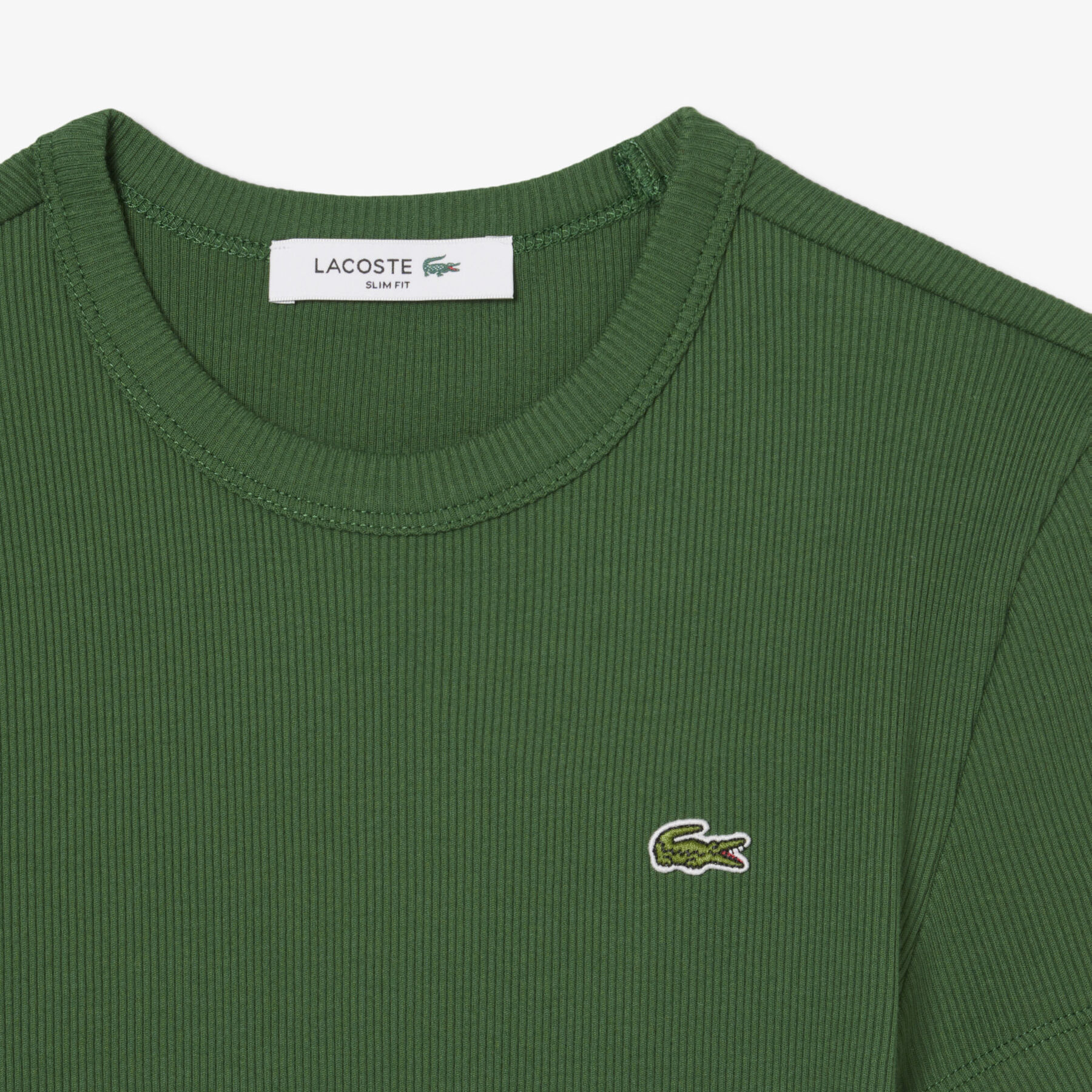 Slim Fit Ribbed Cotton T-shirt lacoste slim fit ribbed cotton t shirt
