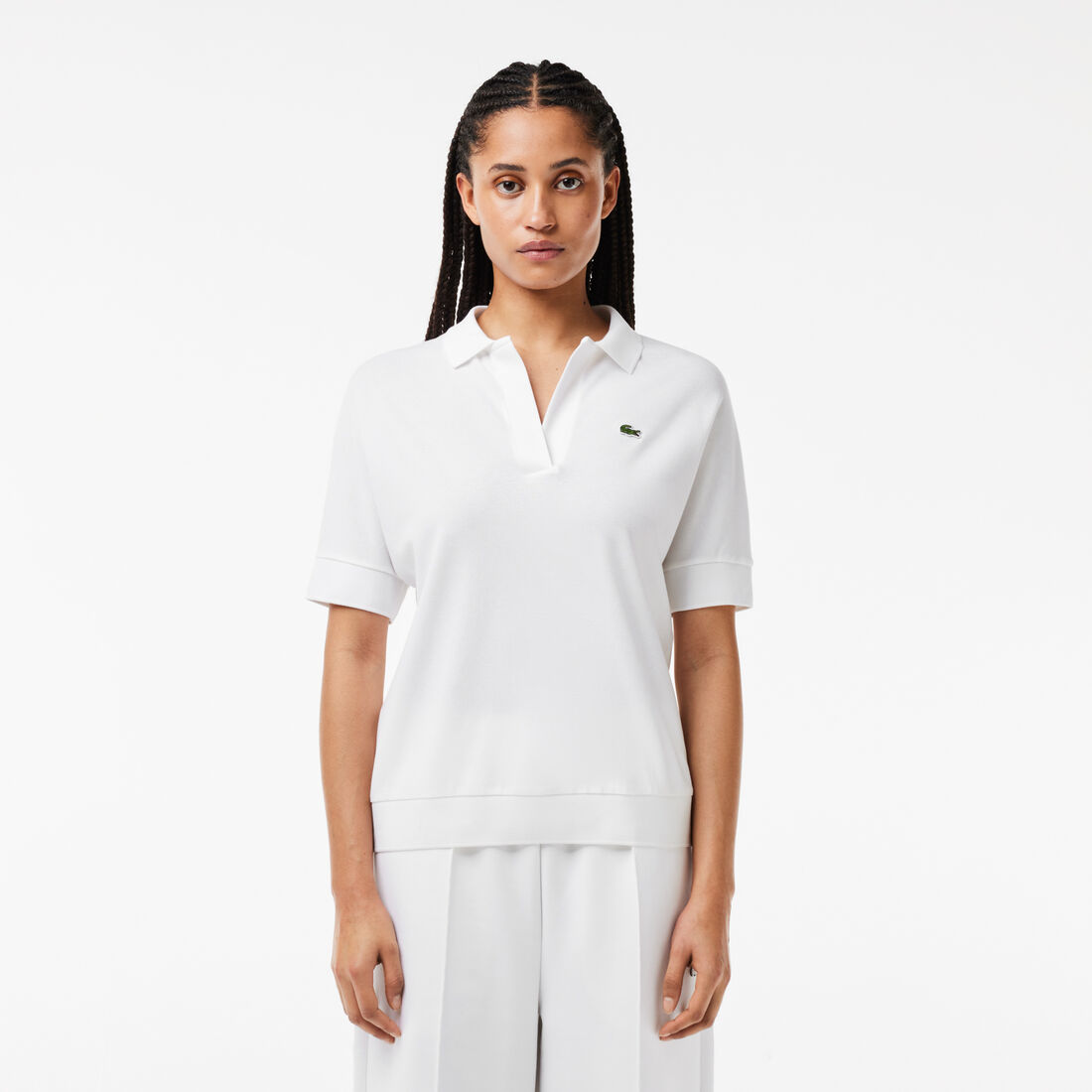 Women's Lacoste Flowy Pique Polo Shirt - PF0504-00-001