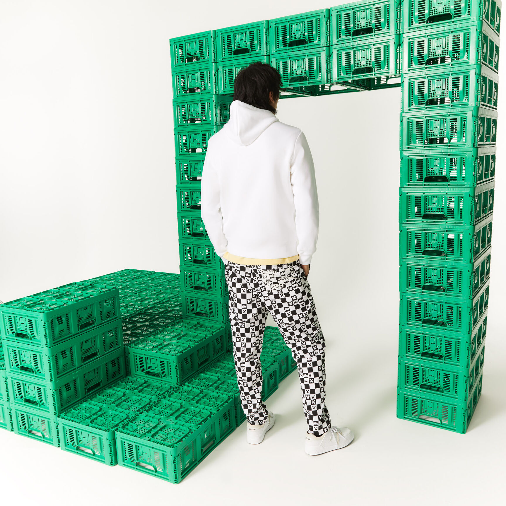 Unisex Lacoste x Minecraft Hooded Cotton Fleece Hoodie Unisex Lacoste x Minecraft Hooded Cotton Fleece Hoodie