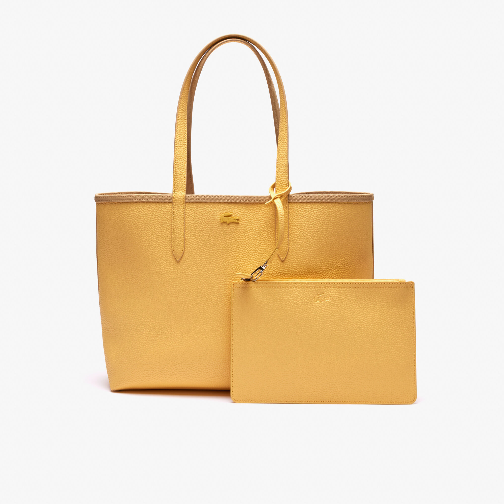 Anna Reversible Tote with Pouch, Yellow | LACOSTE UAE