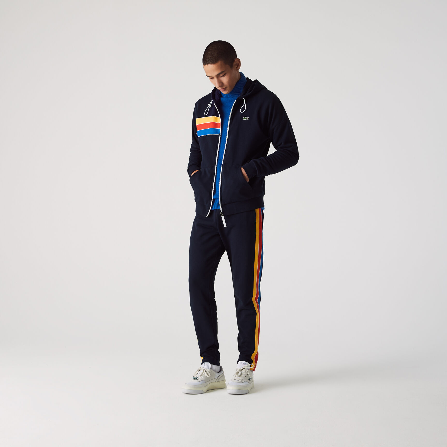 Men's Lacoste SPORT Contrast Band Cotton Jogging Pants Men's Lacoste SPORT Contrast Band Cotton Jogging Pants