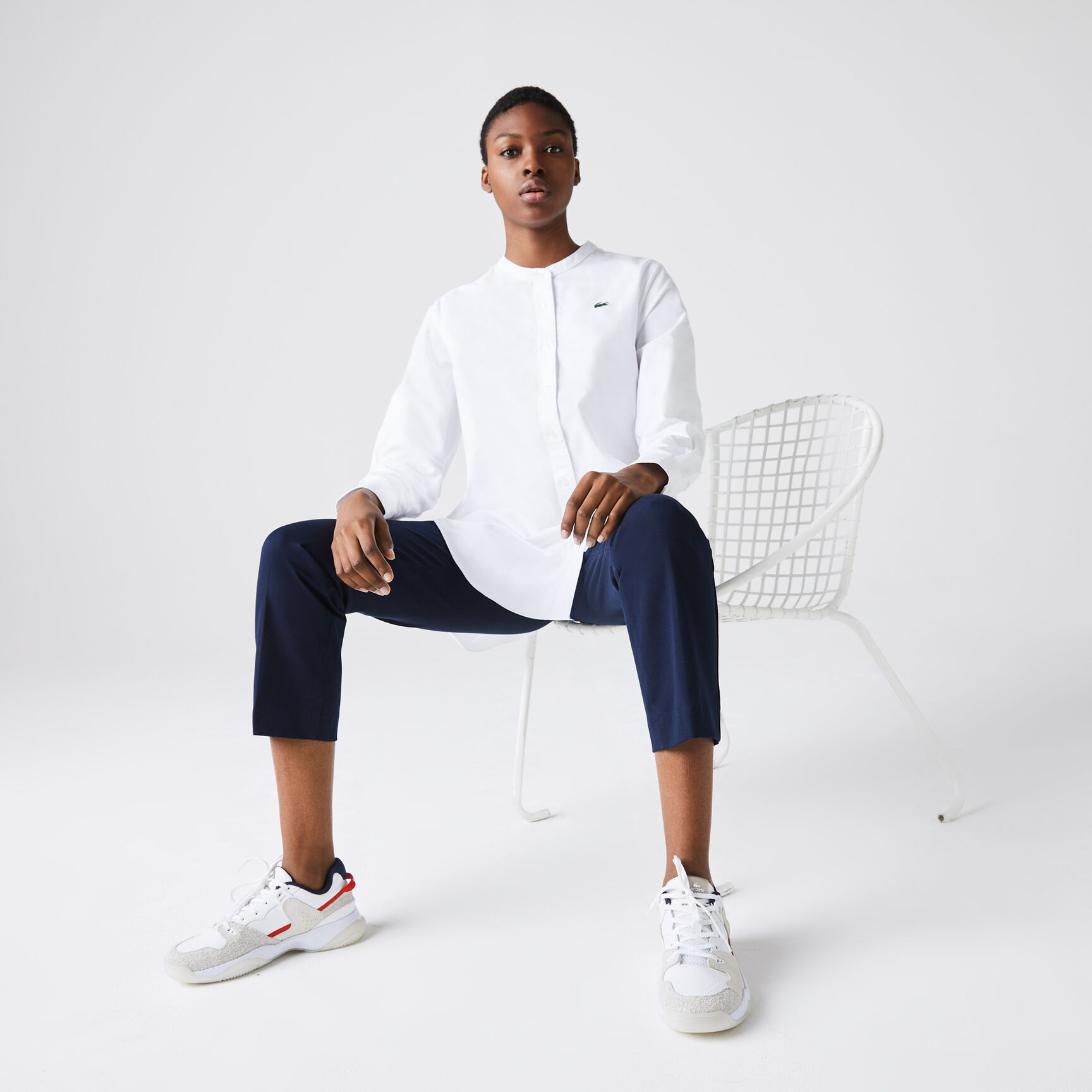 Women’s Regular Fit Mandarin Collar Oxford Cotton Shirt Women’s Regular Fit Mandarin Collar Oxford Cotton Shirt