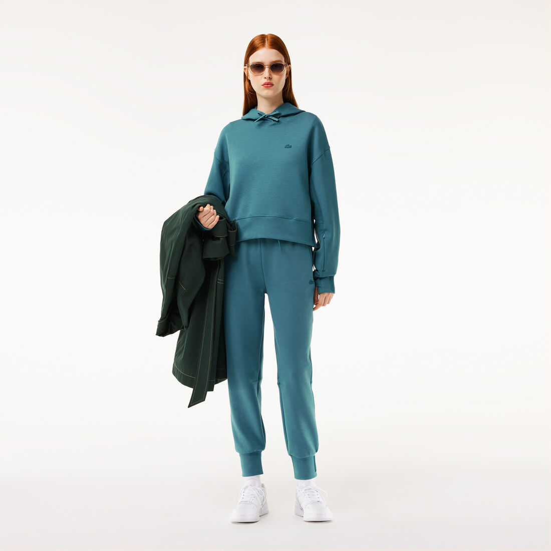 هودي قطني قصير Women's Lacoste Hooded Jogger Sweatshirt - SF0281-00-IY4