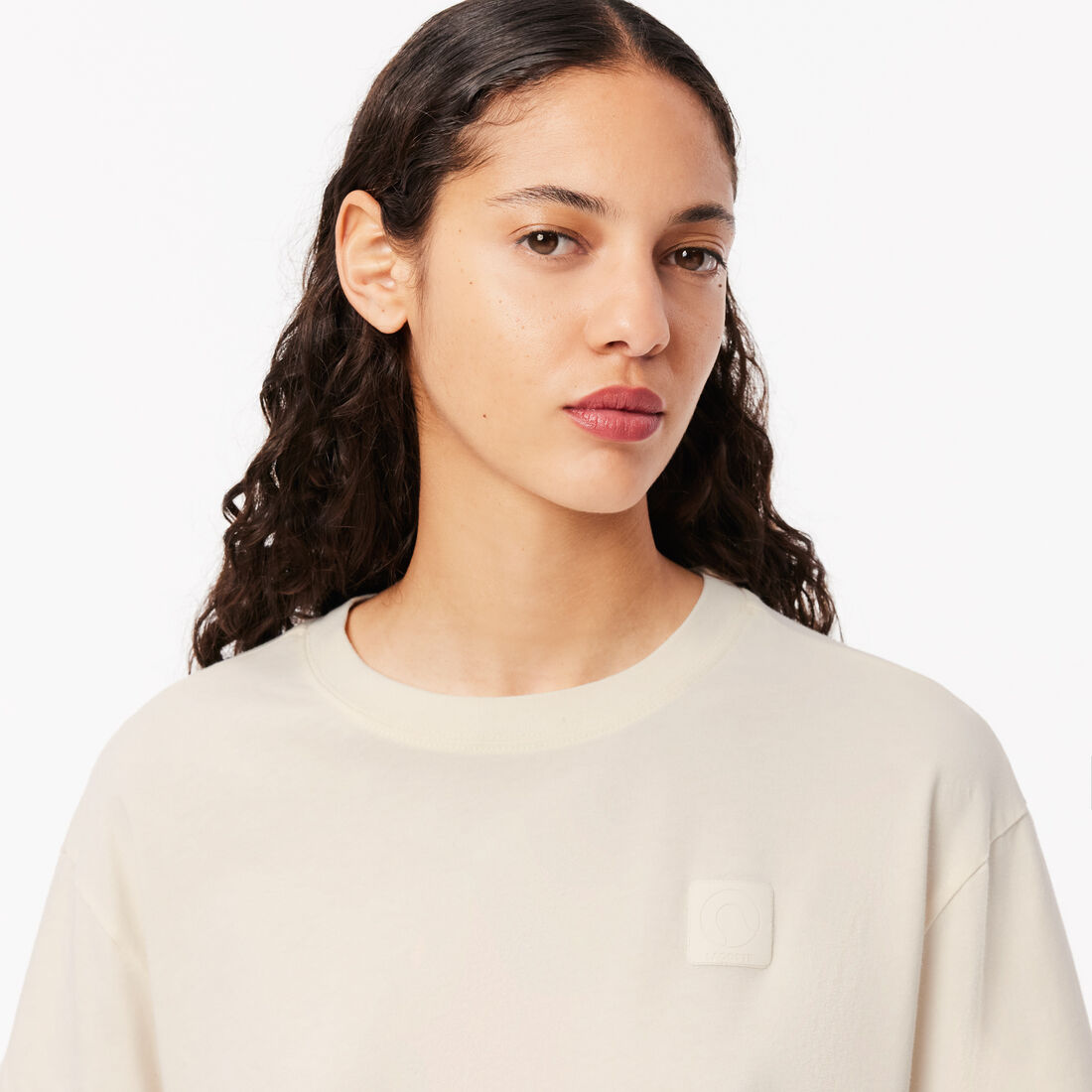 Oversized Wash Effect Badge T-shirt Oversized Wash Effect Badge T-shirt - TF4122-00-XFJ