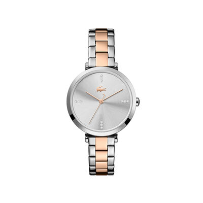 Lacoste Geneva Womens Silver White Dial Watch