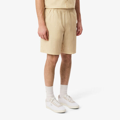 شورت قطني بخطوط مطبوعة بتمساح