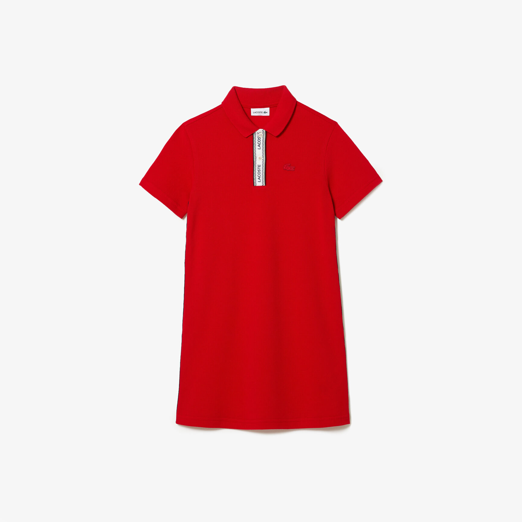 فستان لاكوست بولو قطن بيكيه بأشرطة مطبوعة للبنات فستان لاكوست بولو قطن بيكيه بأشرطة مطبوعة للبنات