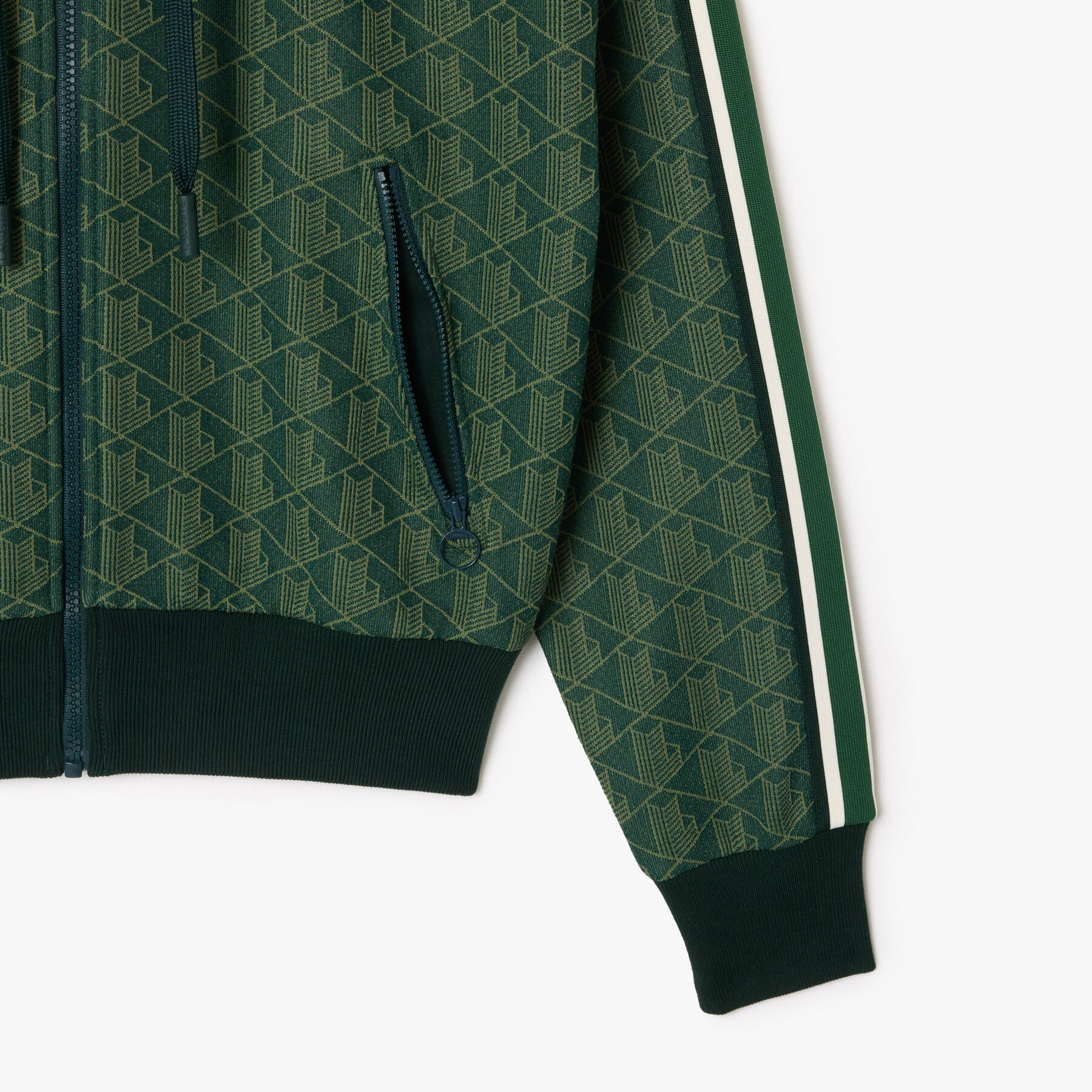 Jacquard Monogram Hoodie Monogram Jacquard Zip Front Hoodie - SF7606-00-ICL
