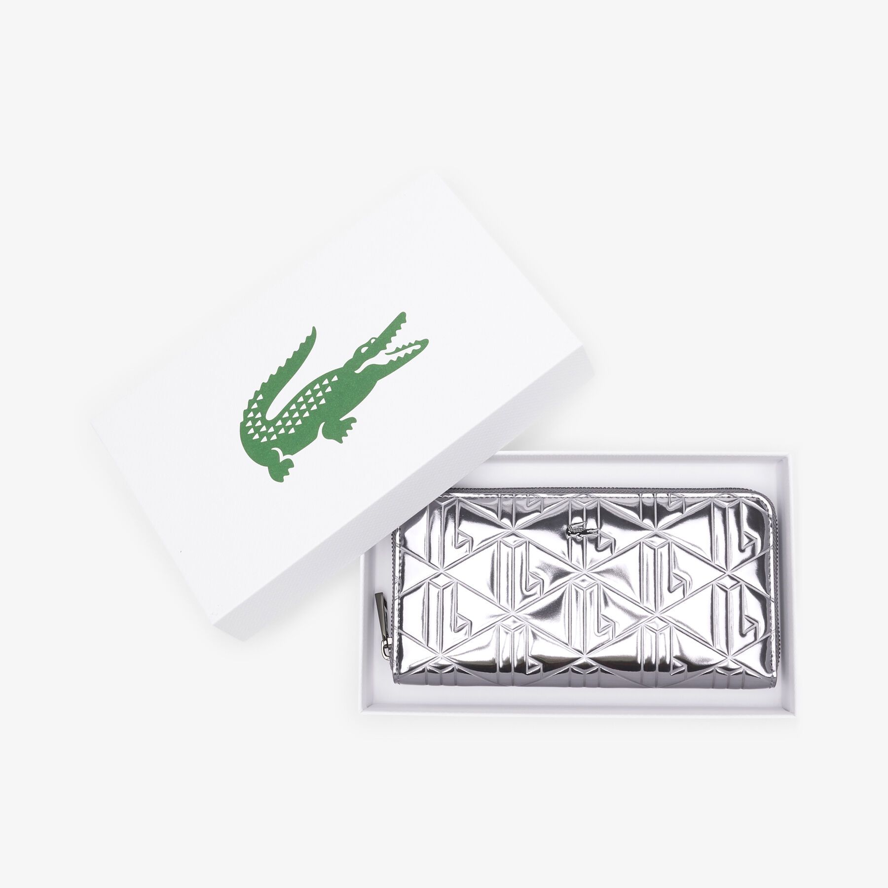 lacoste large zipped metallic billfold