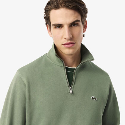 Zip-up High Neck Interlock Sweatshirt