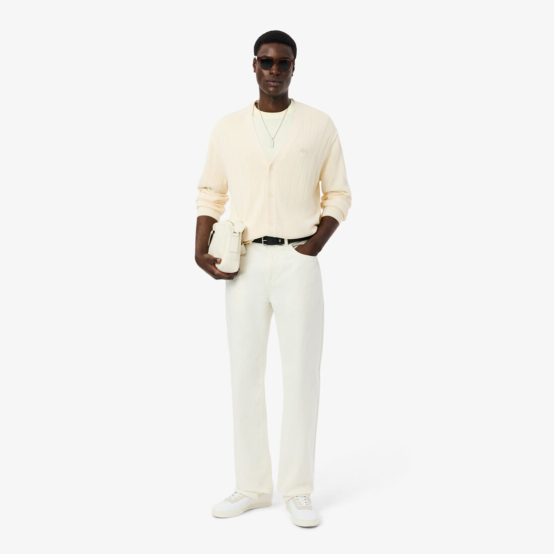 Rib Knit Cotton Blend Cardigan Rib Knit Cotton Blend Cardigan - AH1039-00-056