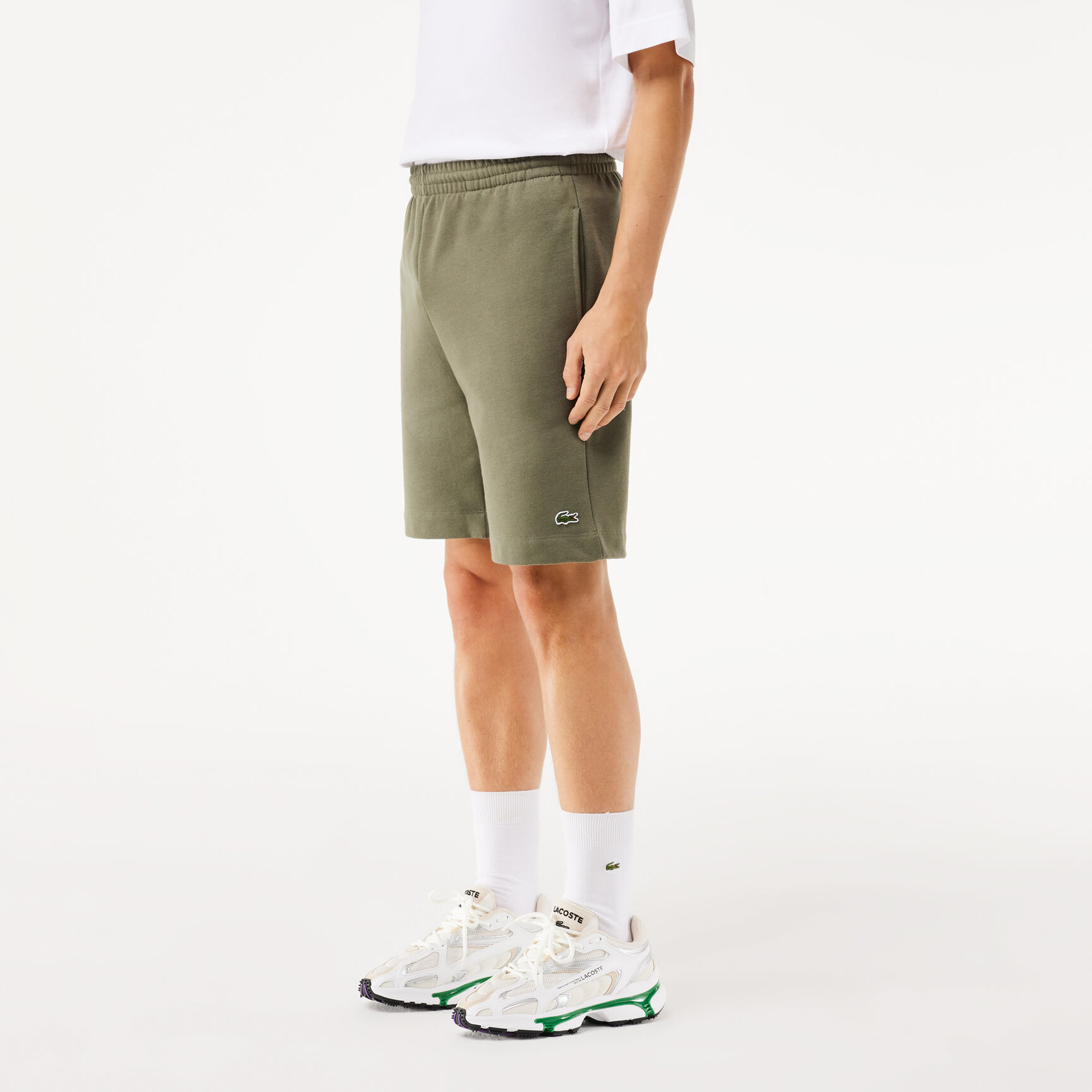 Regular Fit Fleece Shorts Men's Lacoste Organic Brushed Cotton Fleece Jogger Shorts - GH9627-00-316
