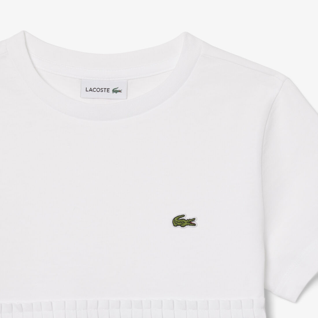 تي شيرت قطني بحاشية مطوية Cotton T-shirt with Pleated Hem - TJ8445-00-001